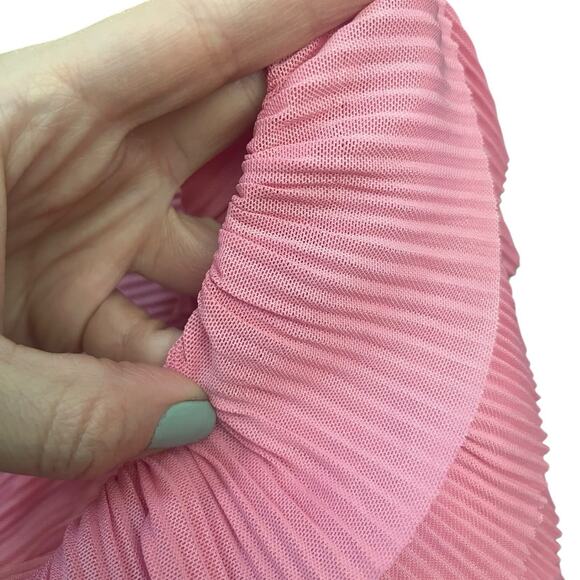 Endless Rose One Shoulder Mesh Tank Top Large Ruffle Cropped Coquette Pink - Picture 4 of 7